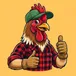 Kyle, the FlockProof rooster mascot