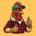 Kyle, the FlockProof rooster mascot